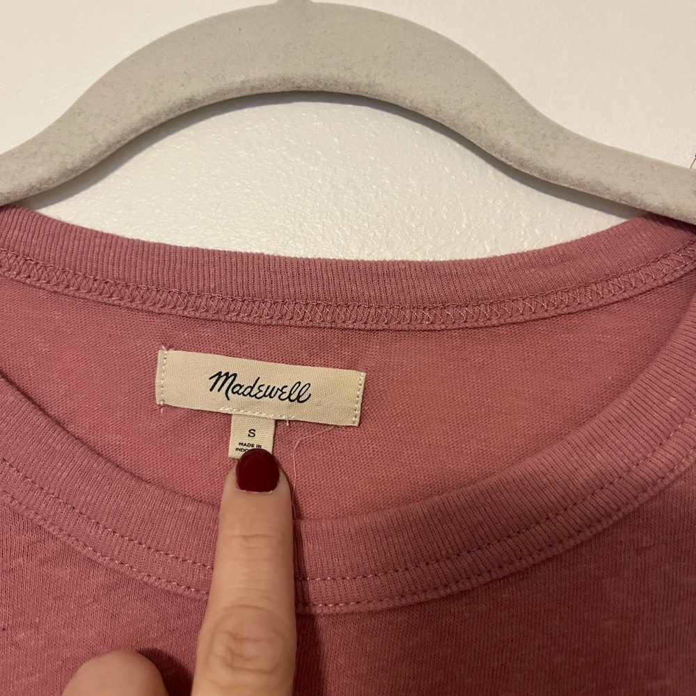 Madewell Pink floral embroidered tee - Picture 2 of 3